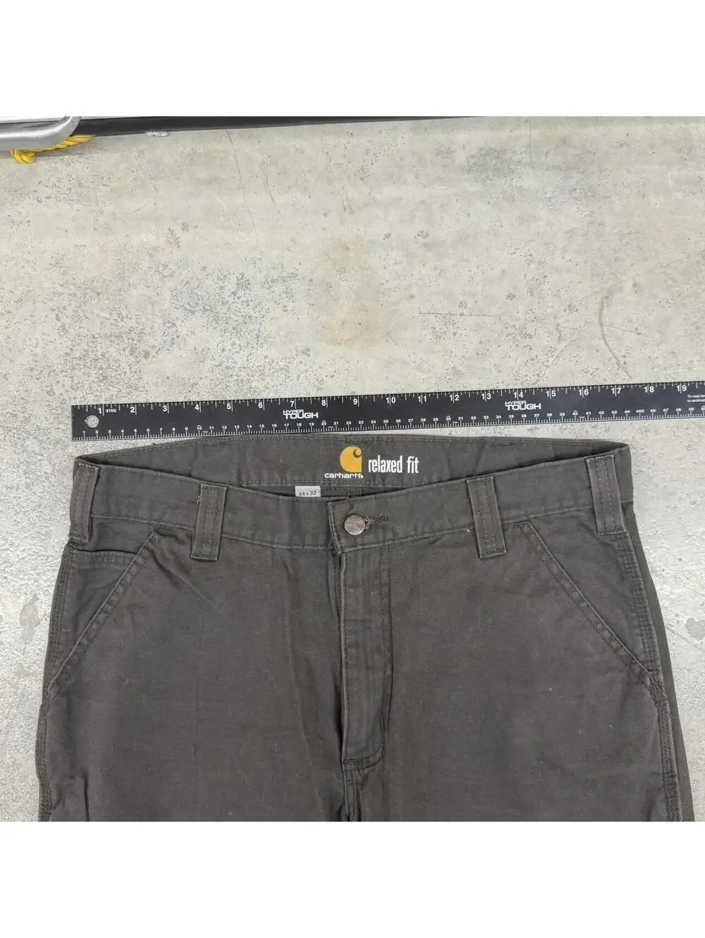 vintage carhartt dark brown relaxed baggy fit cargo pants size 34 x 32